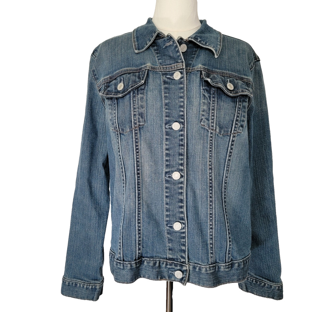 Gap Y2K VTG Denim Jacket Women XL Stretch Trucker Western Casual Outdoor Cowgirl